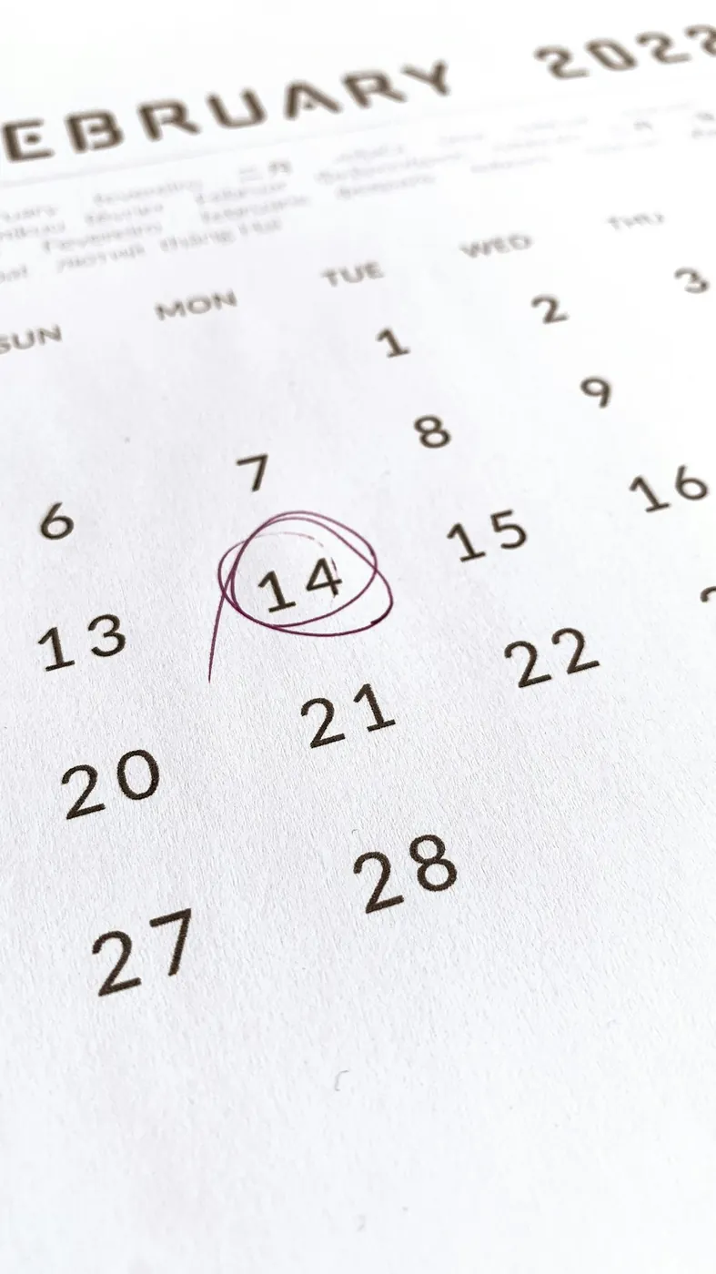 Kalender mit rot markiertem Termin